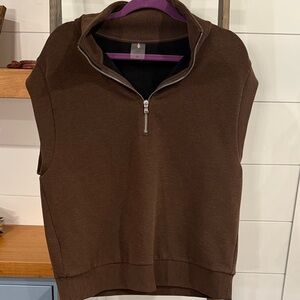 Sleek Women's Brown Zip-Up Muscle Shirt by Calia